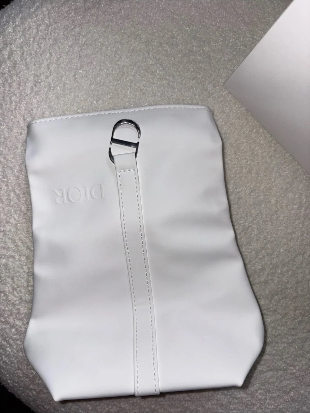 Dior White Leather Fold-Over Clutch ,Le Bane hand cream-jadore mini perfume